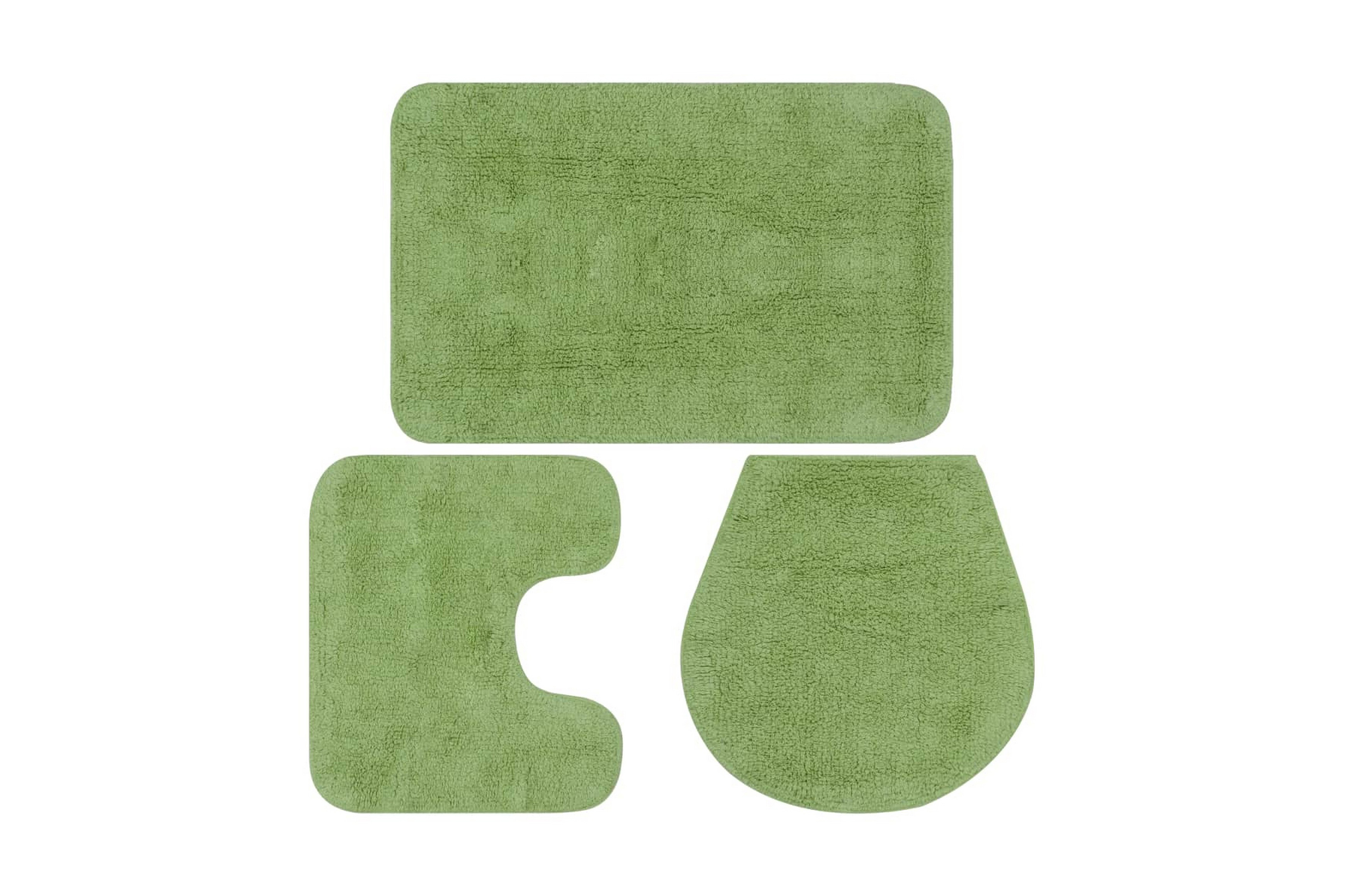 Be Basic Badrumsmattor 3 st tyg grön – Grön