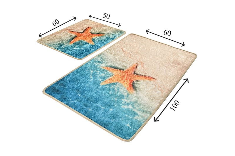 BREAGE Badrumsmatta 2-pack Flerfärgad - Textilier & mattor - Mattor - Badrumsmattor