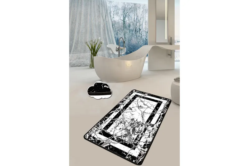 Brinmor Badrumsmatta 70x120 cm Rund - Svart - Textilier & mattor - Mattor - Badrumsmattor