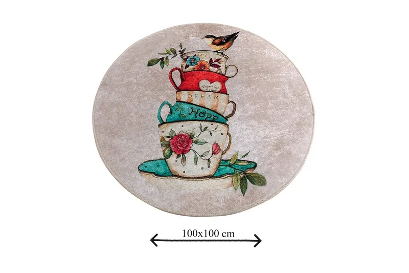 Chilai Home Badmatta 100 Rund - Multi - Textilier & mattor - Mattor - Badrumsmattor