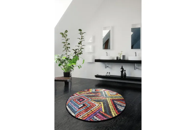 Chilai Home Badmatta 100 Rund - Multi - Textilier & mattor - Mattor - Badrumsmattor