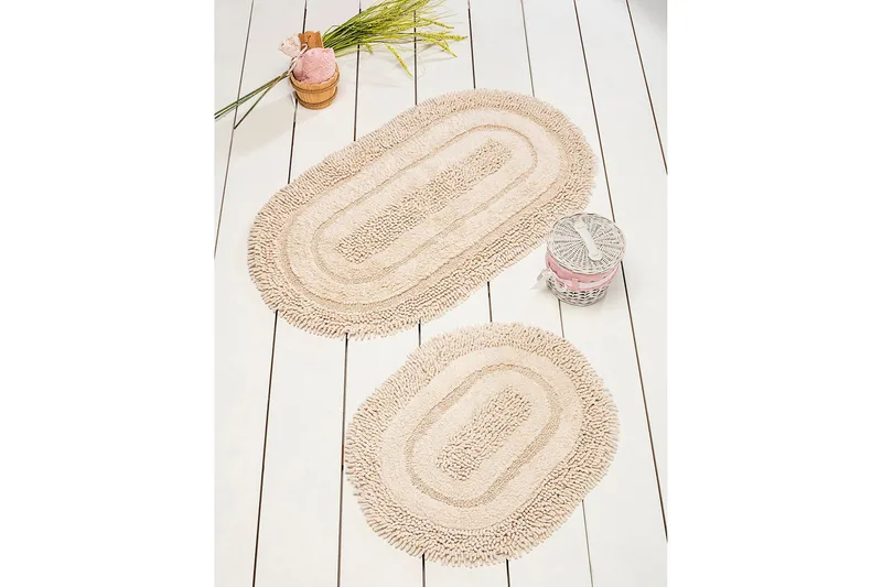 Chilai Home by Alessia Badmatta Set om 2 - Sand - Textilier & mattor - Mattor - Badrumsmattor