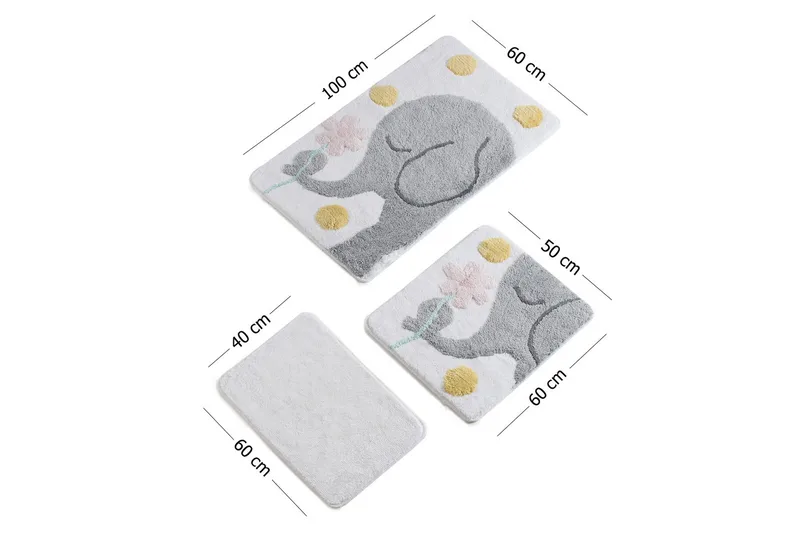 Chilai Home by Alessia Badmatta Set om 3 - Multi - Textilier & mattor - Mattor - Badrumsmattor