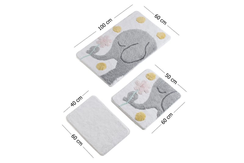 Chilai Home by Alessia Badmatta Set om 3 - Multi - Textilier & mattor - Mattor - Badrumsmattor