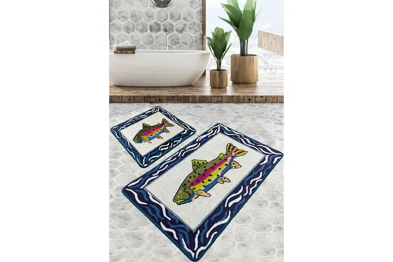 Navi Badrumsmatta 60x100 cm Rektangulär, Flerfärgad