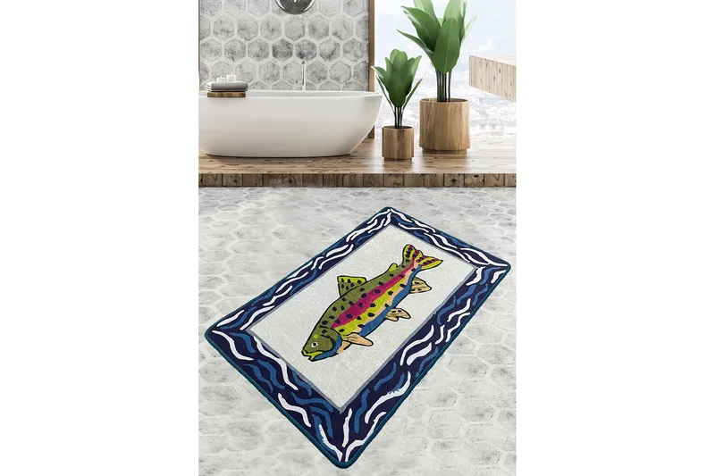 Navi Badrumsmatta 70x120 cm Rektangulär, Flerfärgad