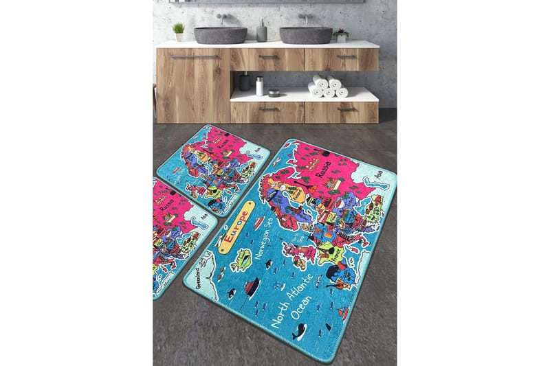 Navjoot Badrumsmatta 60x100 cm Rektangulär, Flerfärgad