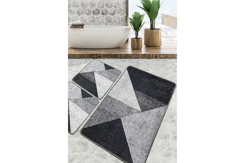 Nikil Badrumsmatta 60x100 cm Rektangulär - Grå - Textilier & mattor - Mattor - Badrumsmattor