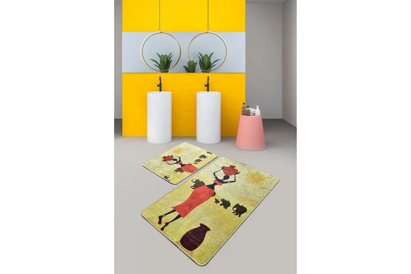 Niyanna Badrumsmatta 2-pack - Flerfärgad - Textilier & mattor - Mattor - Badrumsmattor