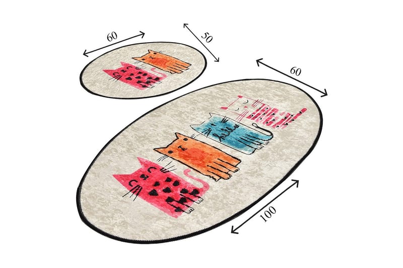 Niyanna Badrumsmatta 2-pack - Flerfärgad - Textilier & mattor - Mattor - Badrumsmattor