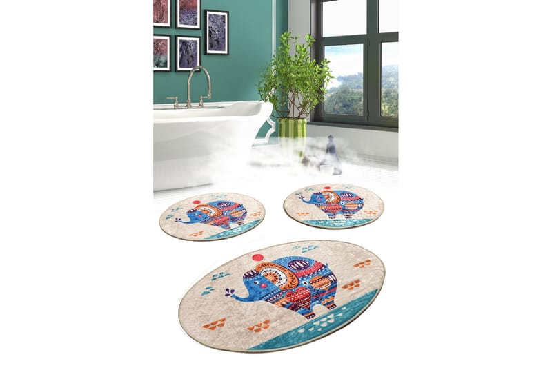 Niyanna Badrumsmatta 3-pack - Flerfärgad - Textilier & mattor - Mattor - Badrumsmattor