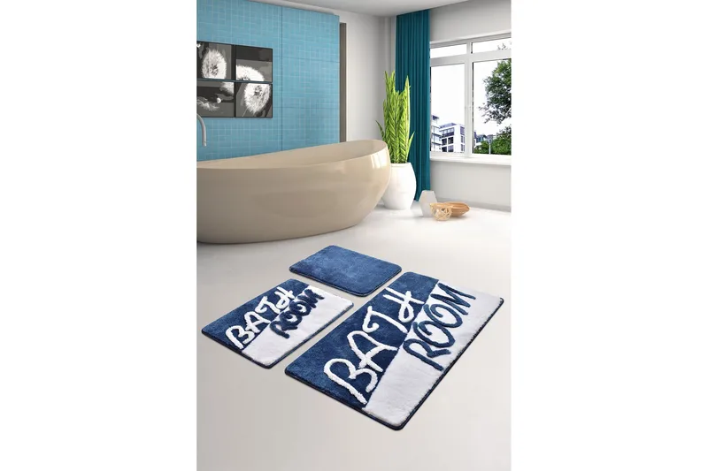 Niyanna Badrumsmatta 3-pack - Blå/Vit - Textilier & mattor - Mattor - Badrumsmattor