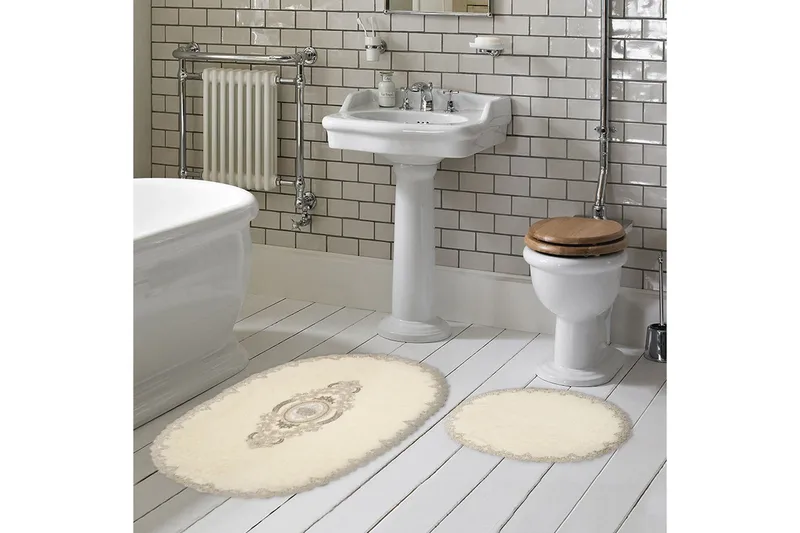 Pakhali Badrumsmatta 65x115 cm Rektangulär, Creme