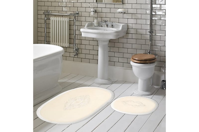 Palak Badrumsmatta 65x115 cm Rektangulär Creme - Textilier & mattor - Mattor - Badrumsmattor