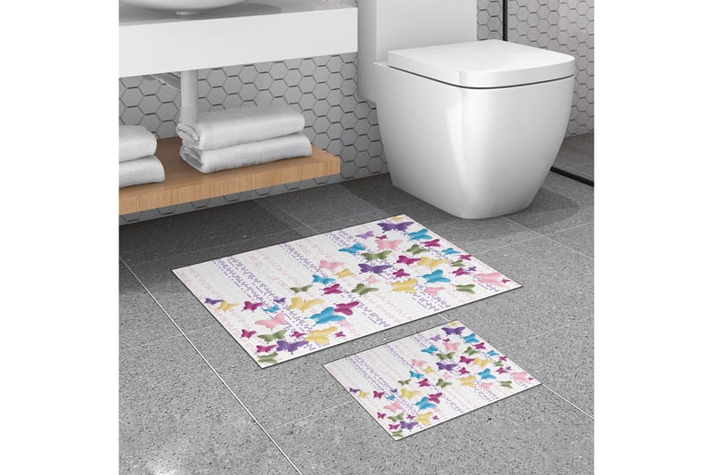 Pancu Badrumsmatta 60x150 cm Rektangulär Flerfärgad - Textilier & mattor - Mattor - Badrumsmattor