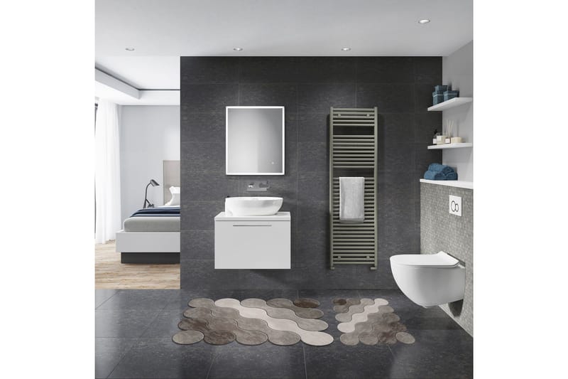 Paramdeep Badrumsmatta 60x100 cm Rektangulär, Brun