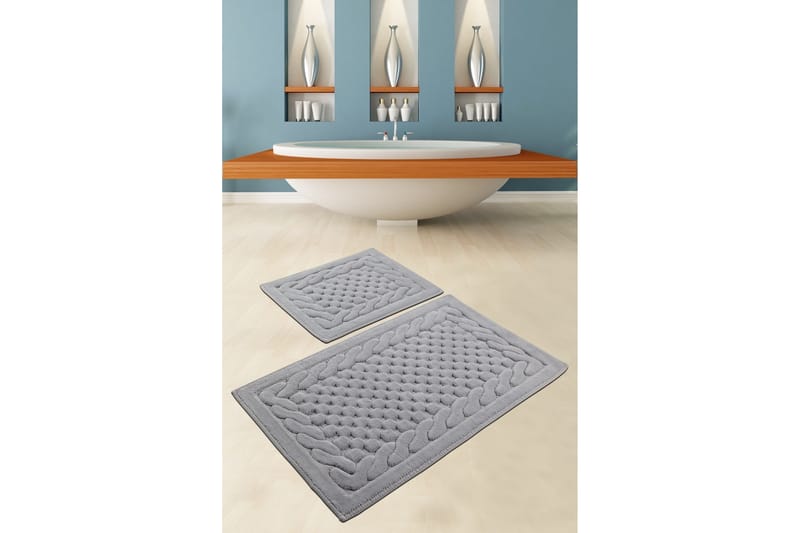 Parerna Badrumsmatta 60x100 cm Rund - Grå - Textilier & mattor - Mattor - Badrumsmattor