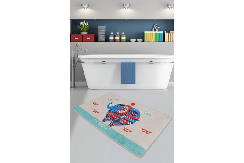 Parhalad Badrumsmatta 80x120 cm Rund, Flerfärgad