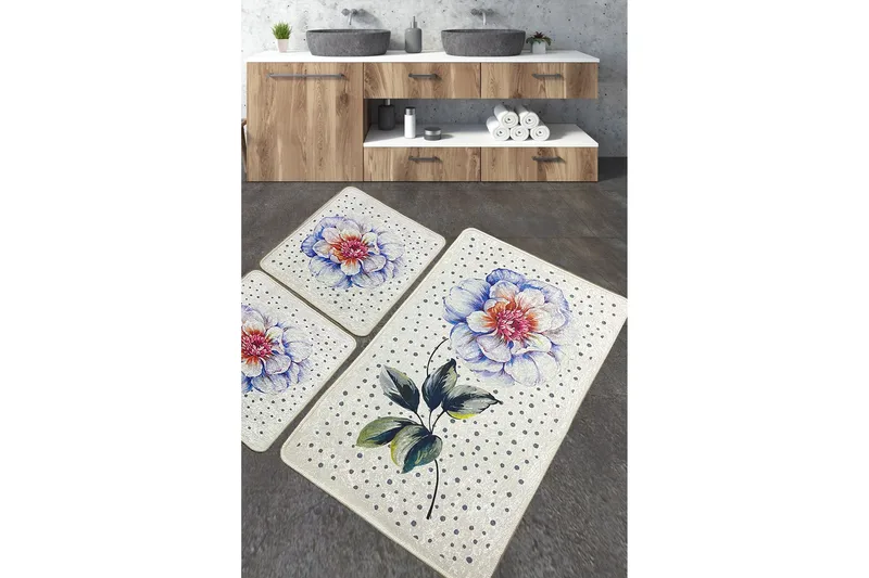 Stoneburn Badrumsmatta 60x100 cm Rektangulär, Flerfärgad