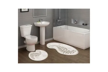 Badrumsmattset (2 delar) Elevate Grädde - Cremevit - Textilier & mattor - Mattor - Badrumsmattor
