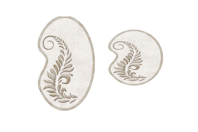 Badrumsmattset (2 delar) Elevate Grädde, Cremevit