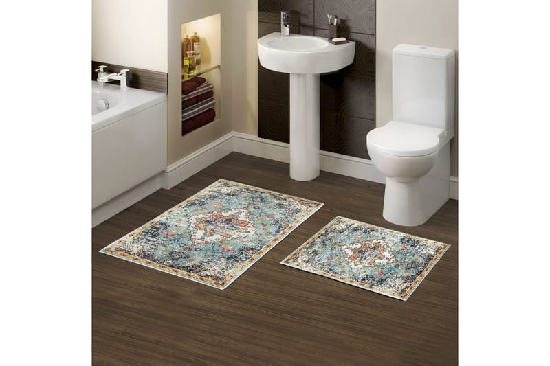 Badrumsmattset (2 delar) Masafumie Multicolor - Multifärgad - Textilier & mattor - Mattor - Badrumsmattor