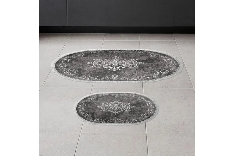 Badrumsmattset (2 delar) Winrel Grå - Ljusgrå - Textilier & mattor - Mattor - Badrumsmattor