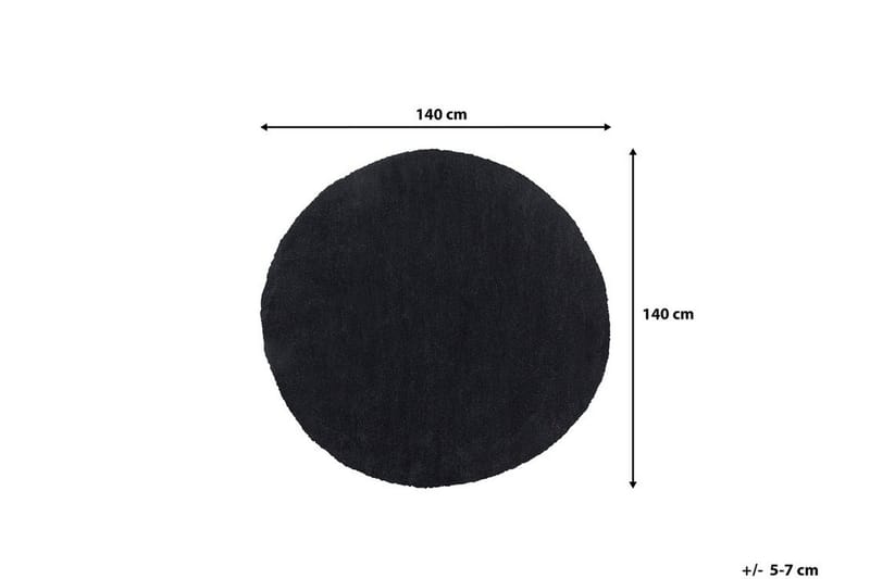 DEMRE Matta Rund 140 cm Svart - Textilier & mattor - Mattor