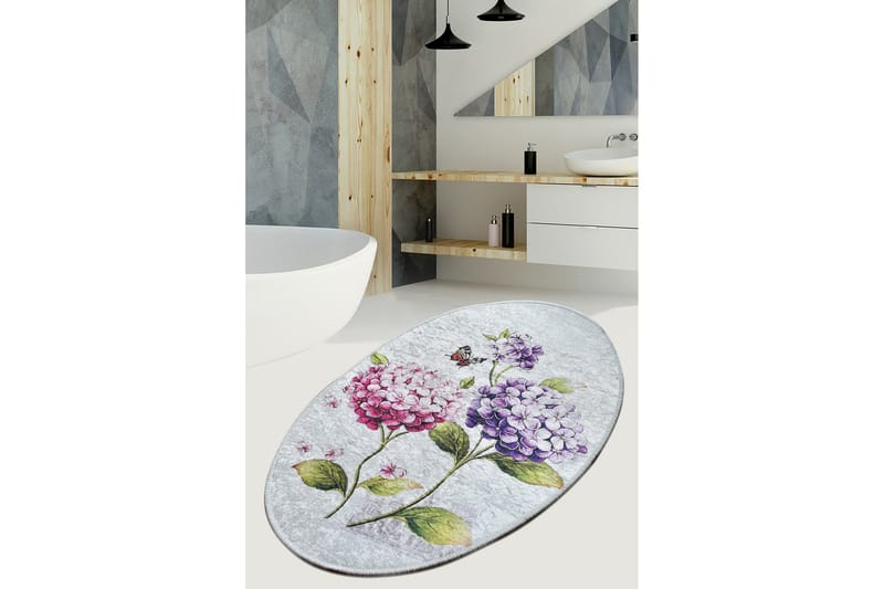 Doluca Matta Oval 60x90 cm - Flerfärgad/Sammet - Textilier & mattor - Mattor
