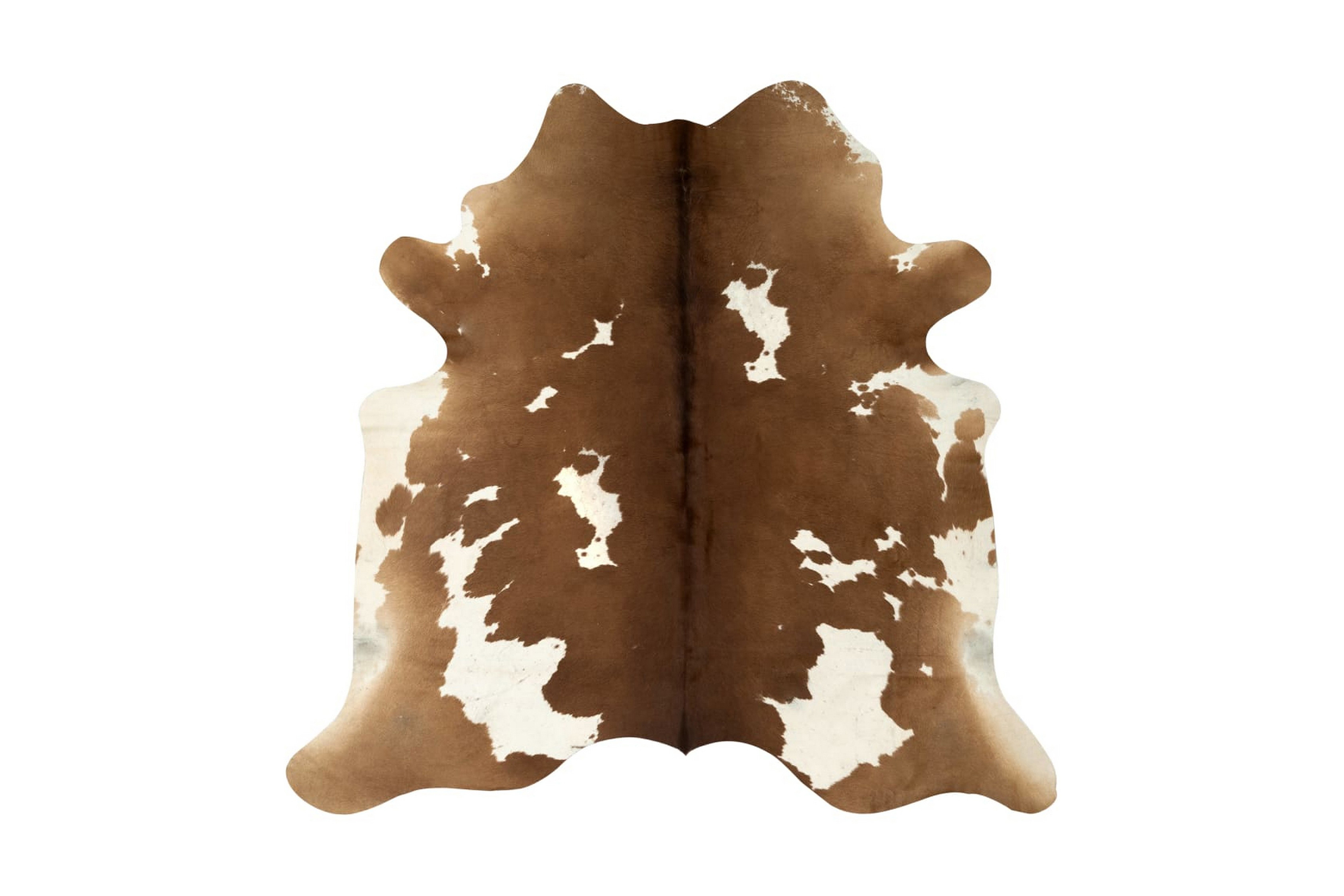 Matta äkta kohud brun och vit 150×170 cm – Brun
