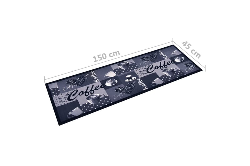 Köksmatta maskintvättbar kaffe blå 45x150 cm - Blå - Textilier & mattor - Mattor - Flatvävda mattor