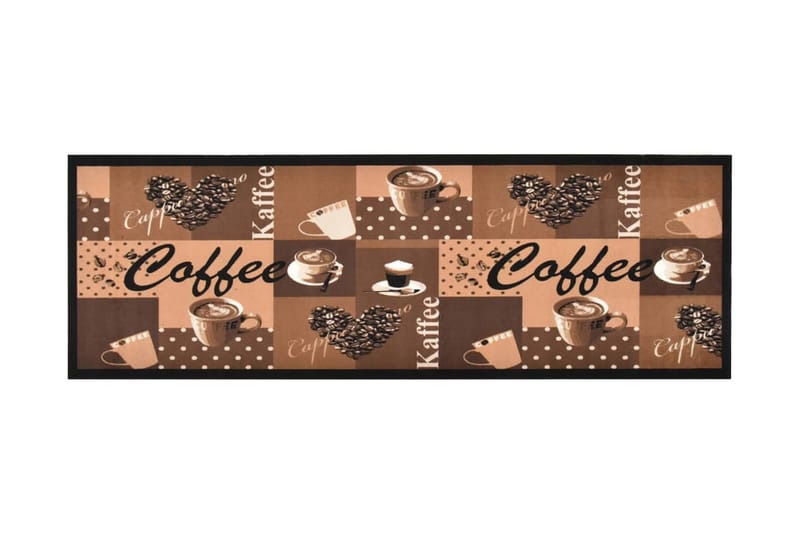 Köksmatta maskintvättbar kaffe brun 60x300 cm - Textilier & mattor - Mattor - Flatvävda mattor
