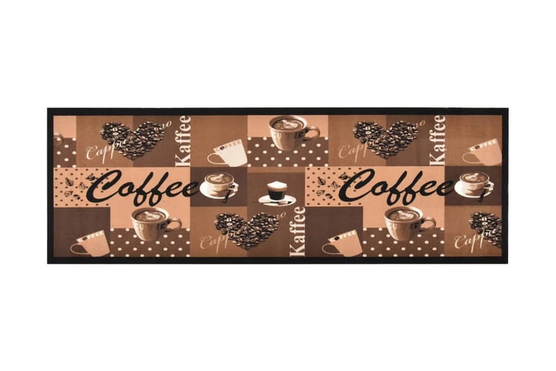 Köksmatta maskintvättbar kaffe brun 60x300 cm - Flatvävda mattor