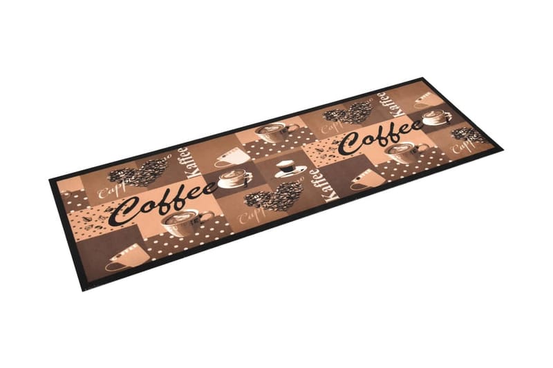 Köksmatta maskintvättbar kaffe brun 60x300 cm - Textilier & mattor - Mattor - Flatvävda mattor