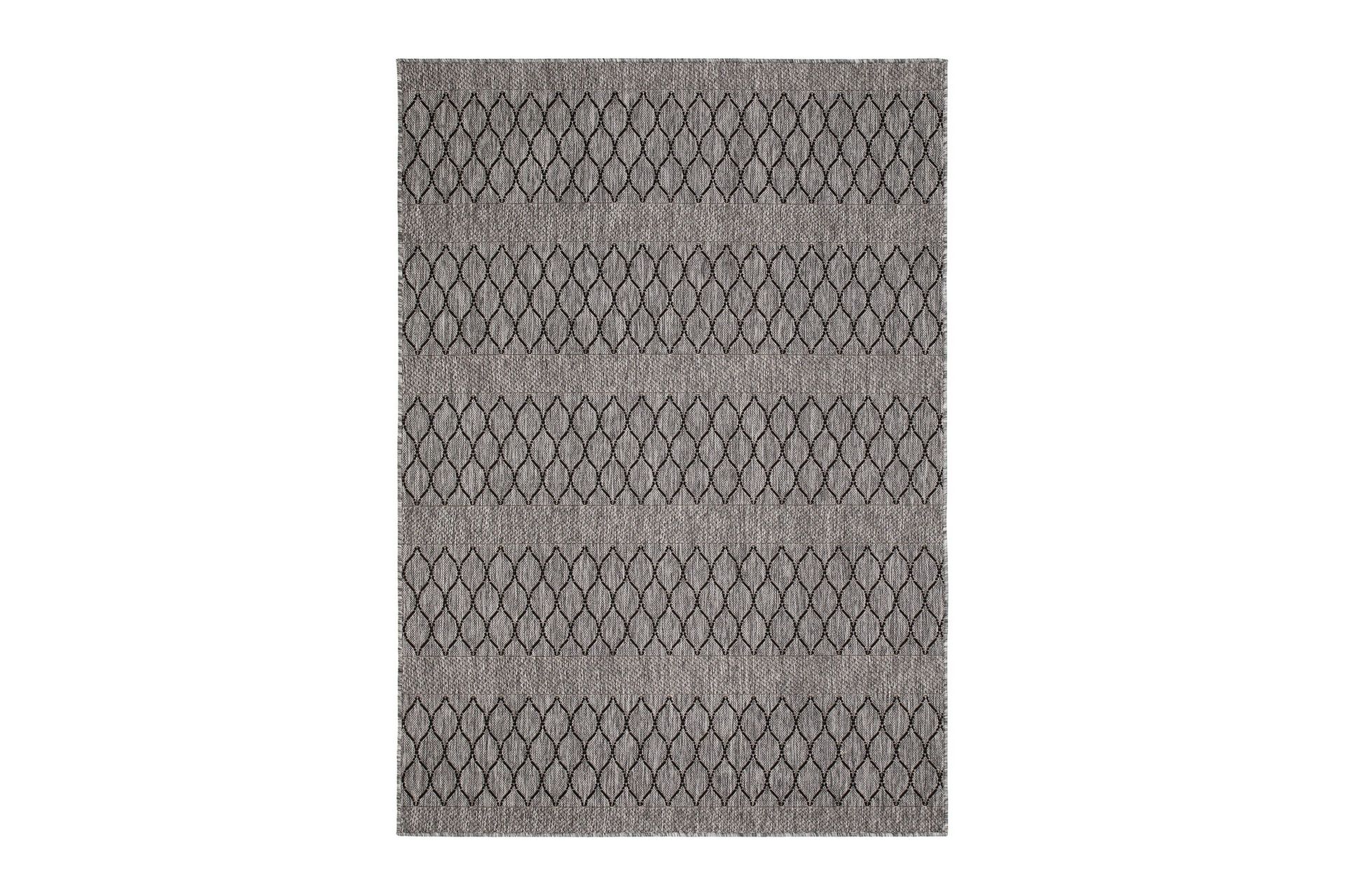 madrid bell flatvävd matta 133x190 - grå/svart