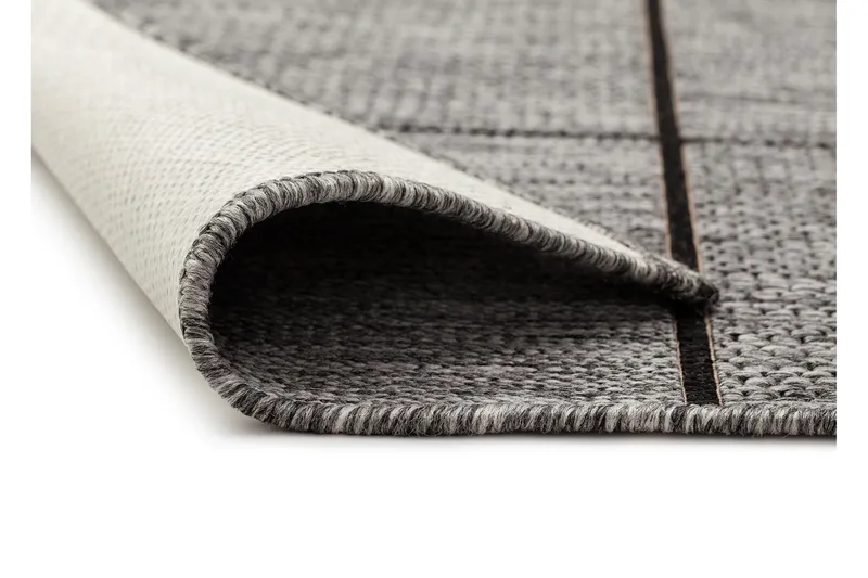 Madrid Square Flatvävd Matta 133x190 - Grå/Svart - Textilier & mattor - Mattor - Flatvävda mattor