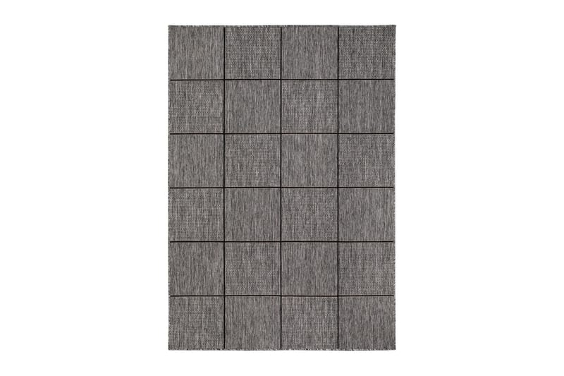 Madrid Square Flatvävd Matta 200x285, Grå/Svart
