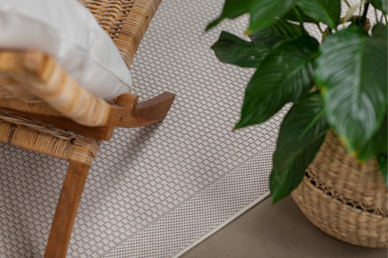 Miami Flatvävd Matta Fyrkantig 200x200 cm - Vit - Textilier & mattor - Mattor - Flatvävda mattor