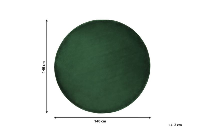 PERUMAL Viskosmatta Rund 140 cm Mörkgrön - Flatvävda mattor