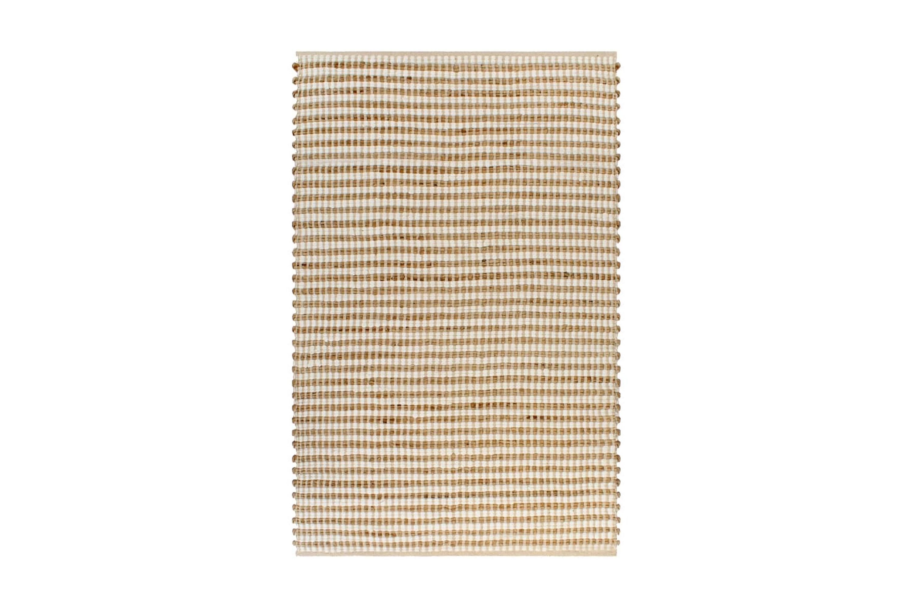 Matta handvävd jute 120×180 cm beige och vit – Brun
