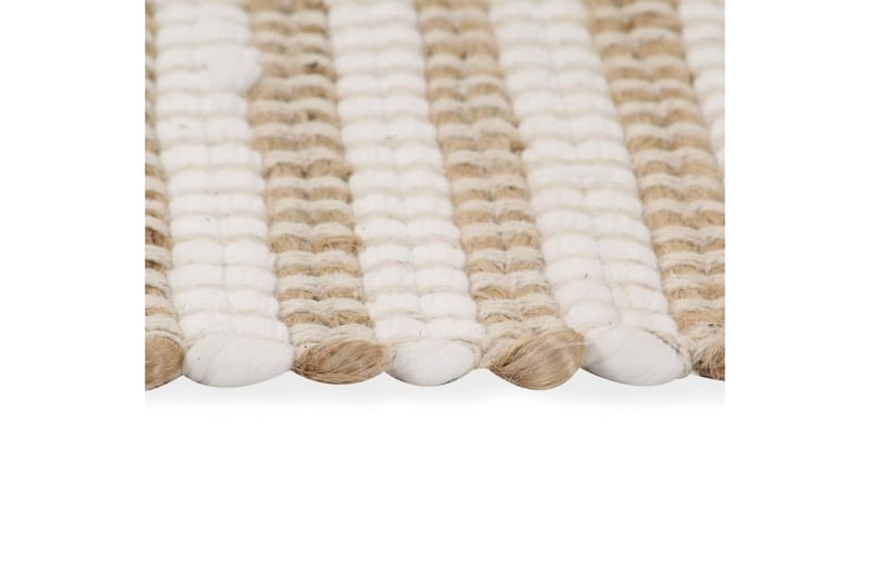 Matta handvävd jute 120x180 cm beige och vit - Brun - Jutemattor & sisalmattor - Handvävda mattor