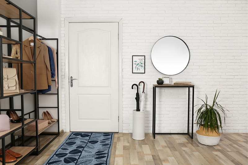 Löv Flatvävd Matta 80x200 cm - Blå - Textilier & mattor - Mattor - Flatvävda mattor