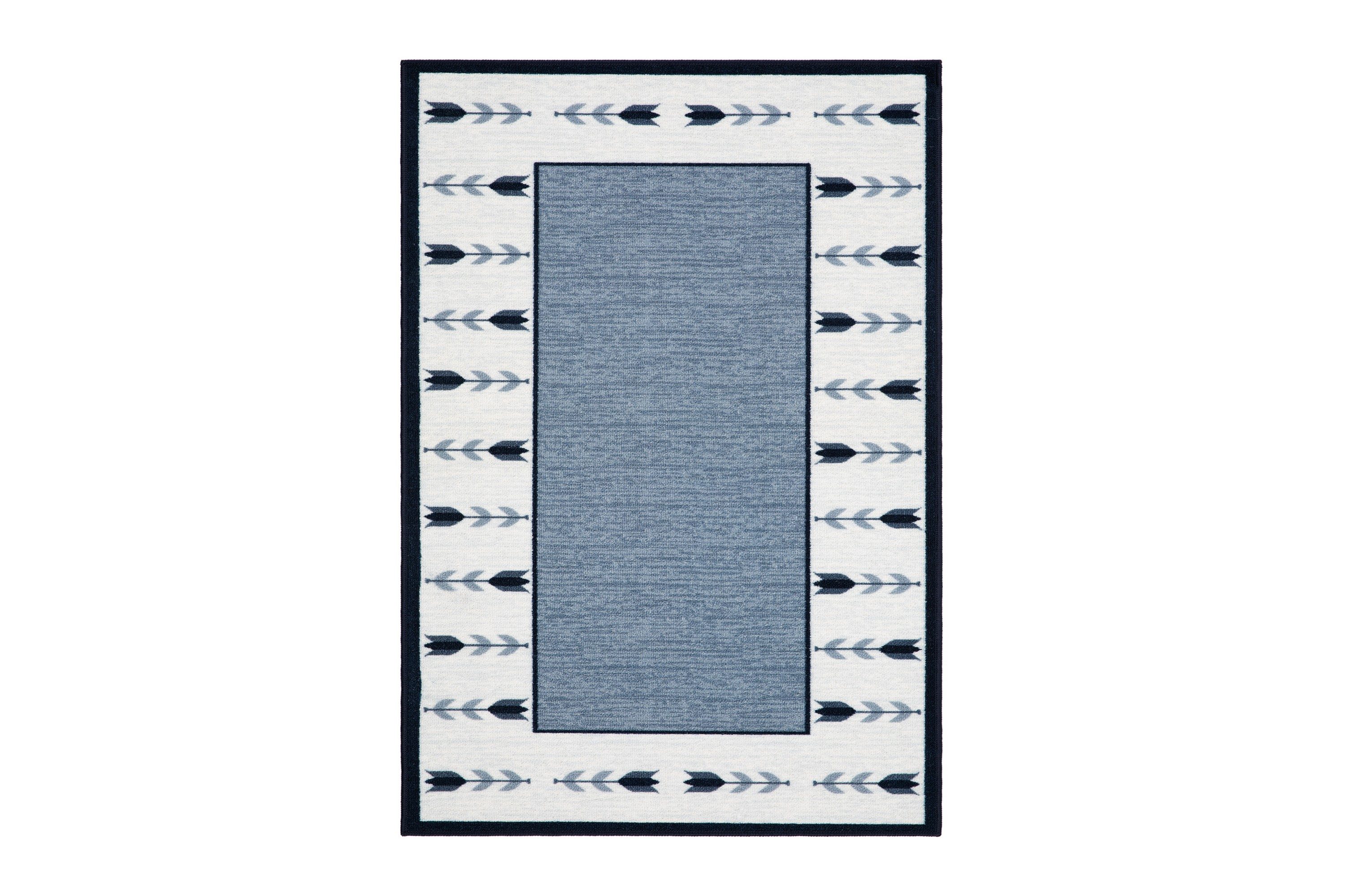 tulpan flatvävd matta 133x190 cm - blå