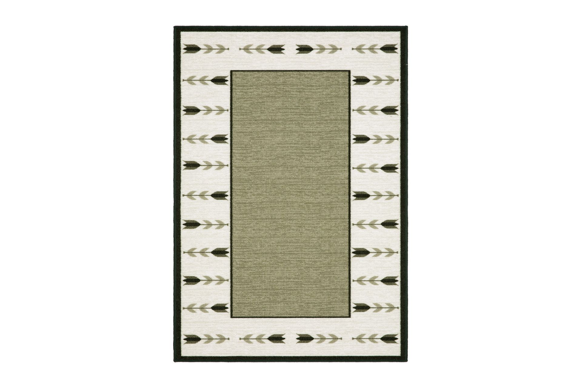 tulpan flatvävd matta 133x190 cm - grön