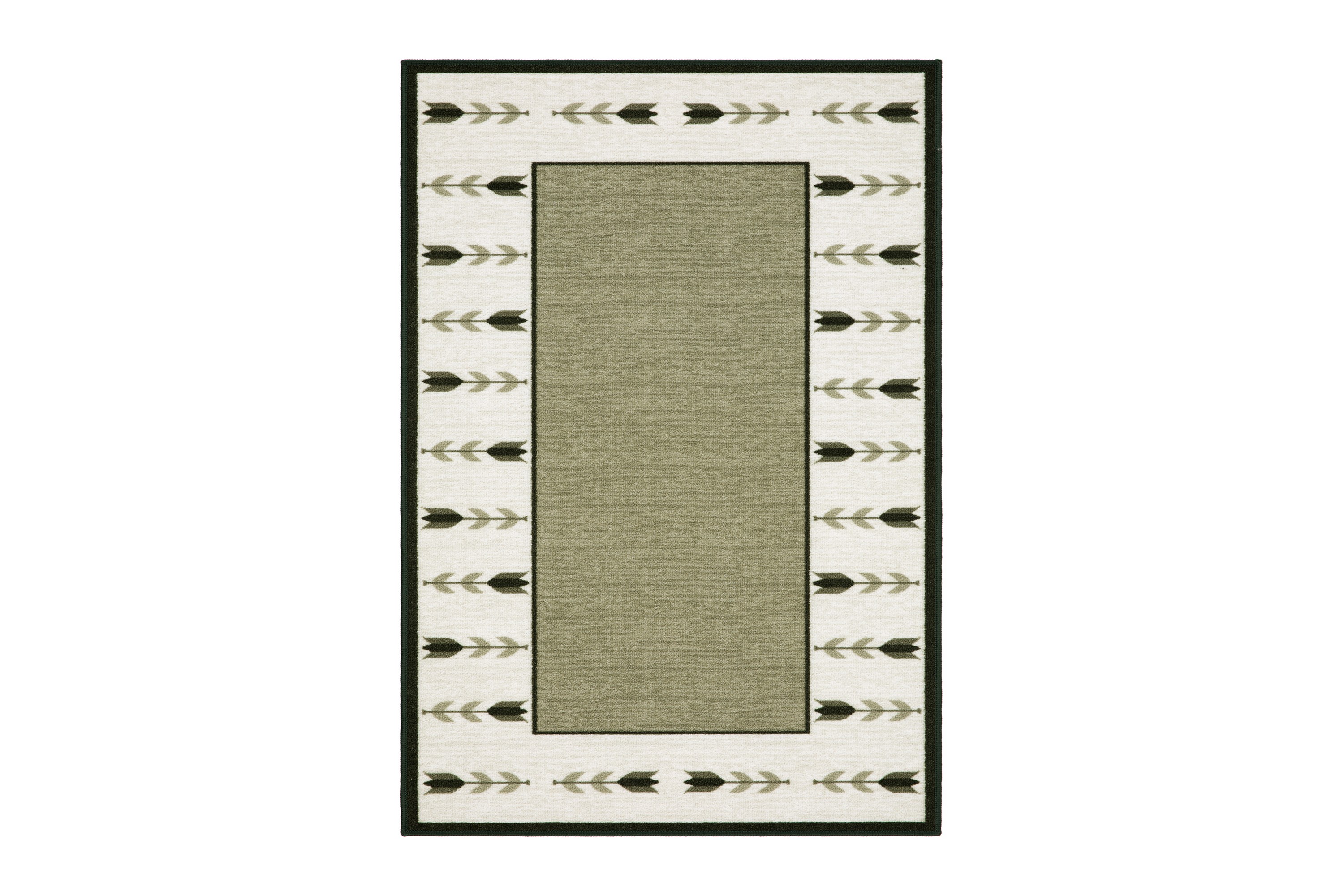 tulpan flatvävd matta 160x230 cm - grön