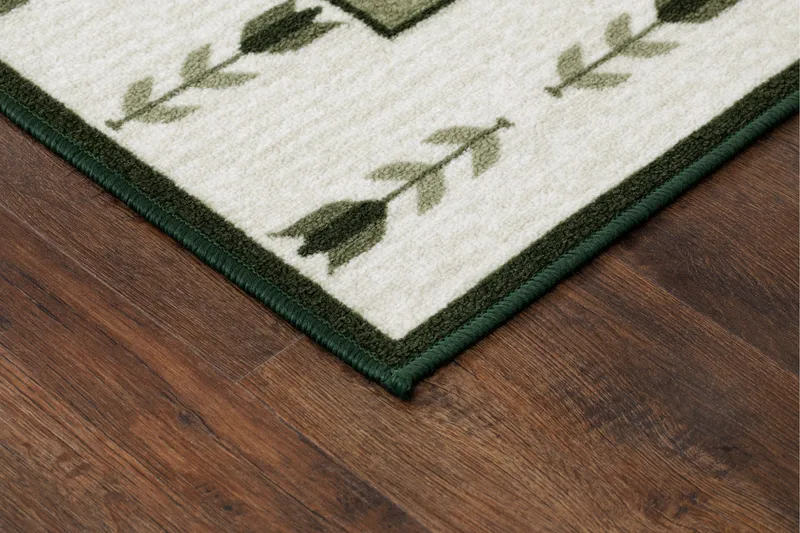 Tulpan Flatvävd Matta 160x230 cm - Grön - Textilier & mattor - Mattor - Flatvävda mattor