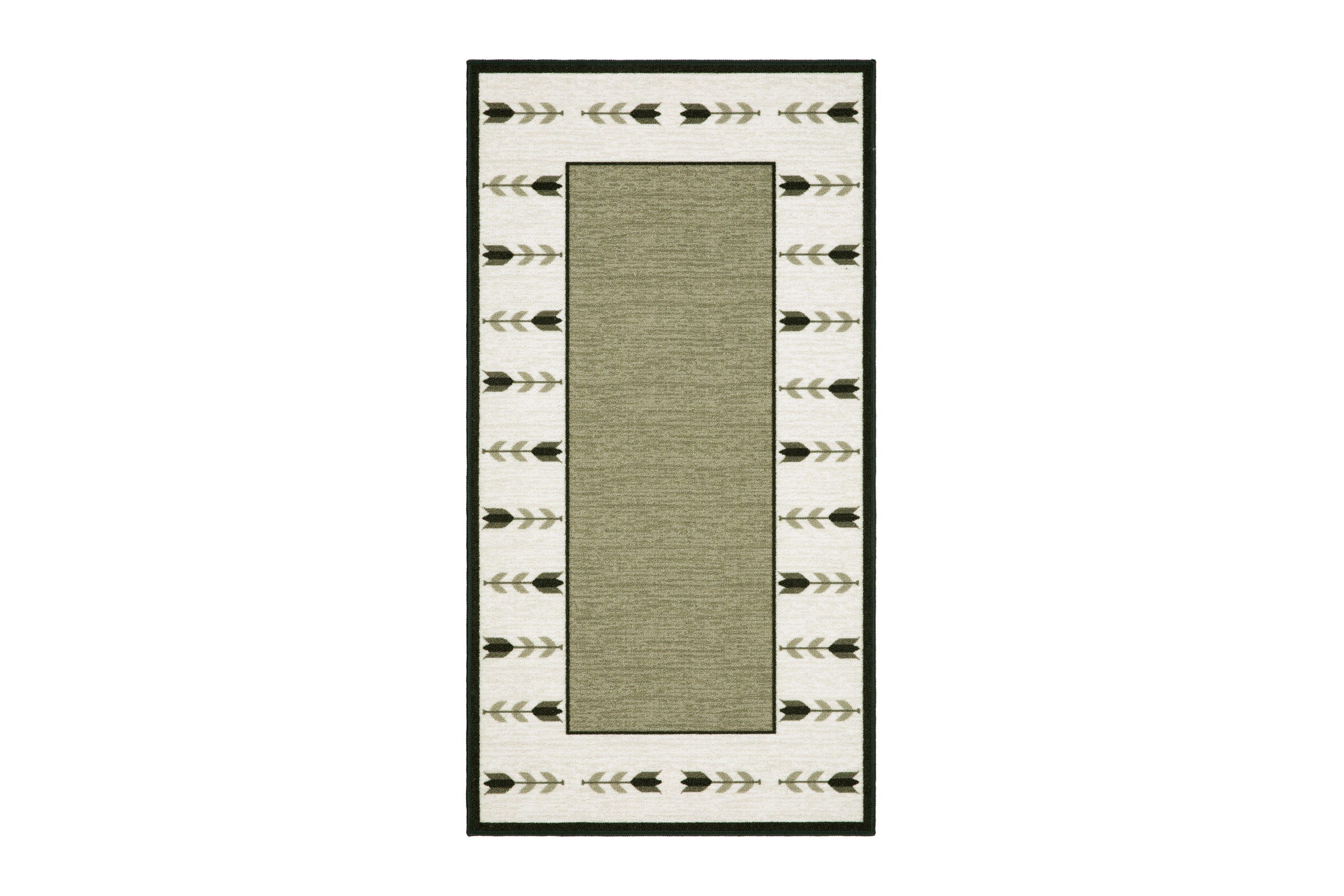 tulpan flatvävd matta 57x200 cm - grön