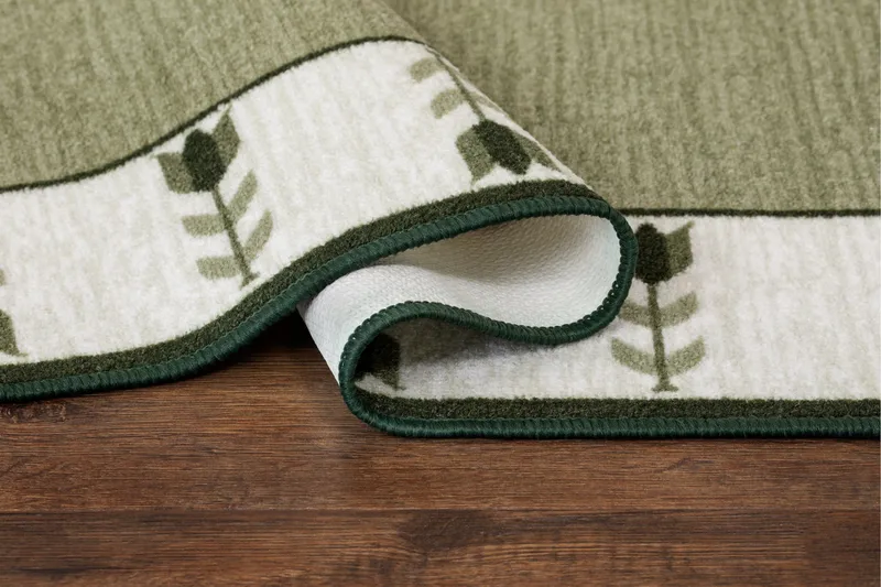 Tulpan Flatvävd Matta 57x200 cm - Grön - Textilier & mattor - Mattor - Flatvävda mattor