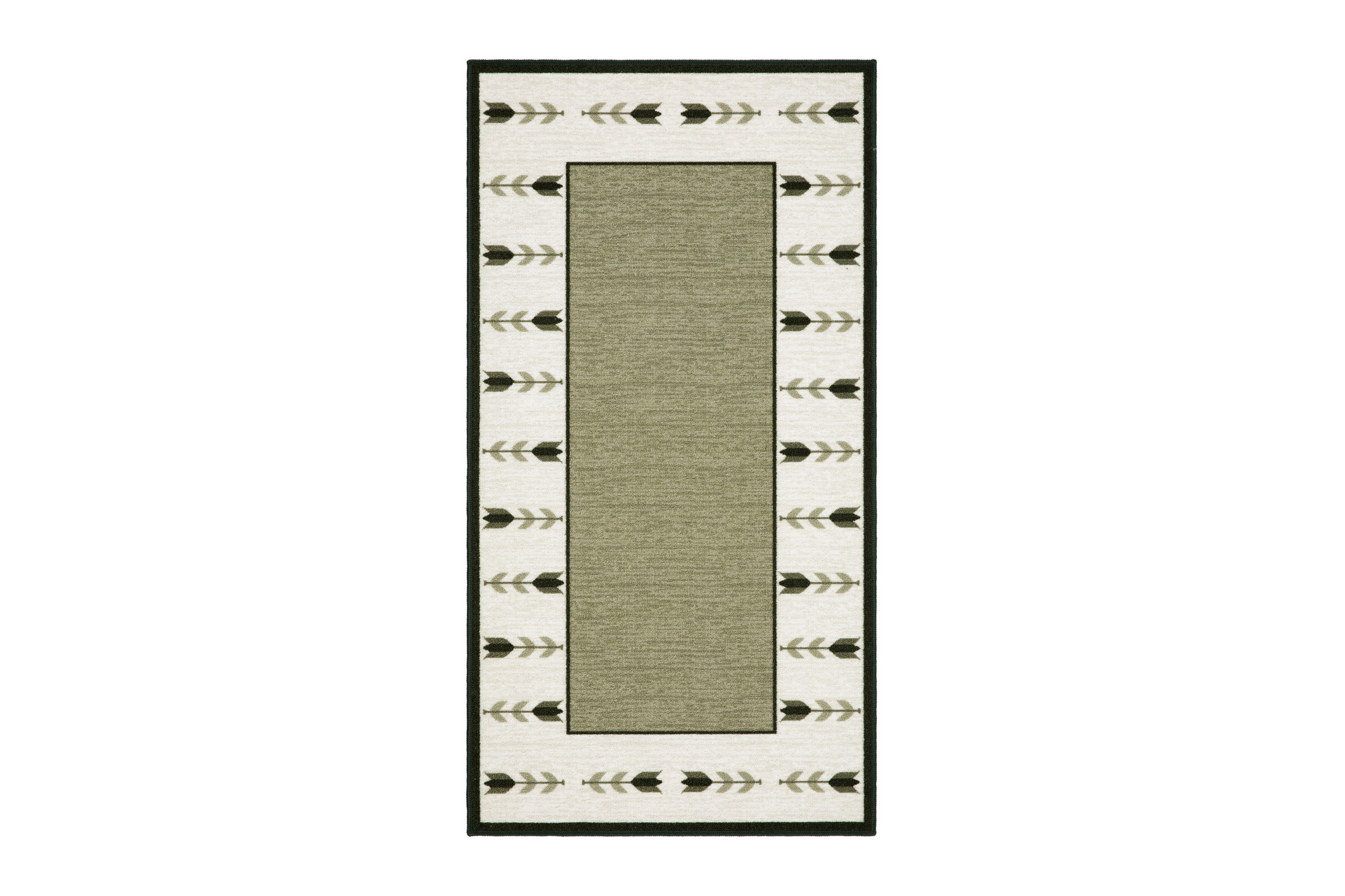 tulpan flatvävd matta 80x150 cm - grön