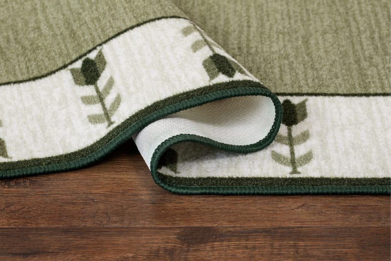 Tulpan Flatvävd Matta 80x150 cm - Grön - Textilier & mattor - Mattor - Flatvävda mattor